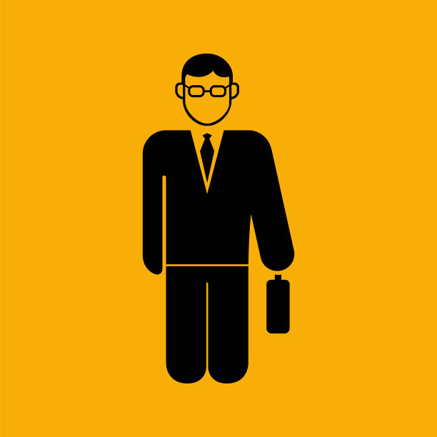 拎着行李箱的商人形象。图片下载