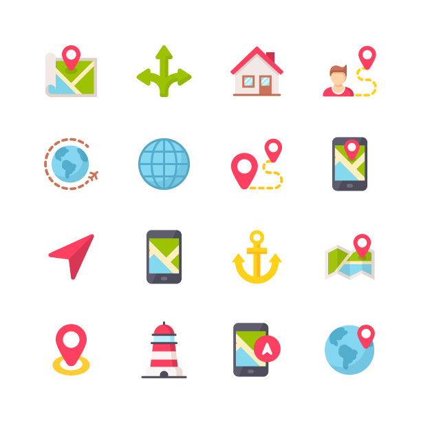 导航图标。像素完美。移动和网络。包含导航，地图，位置，GPS，旅行，指针棒，地图学，家，智能手机等图标。图片下载