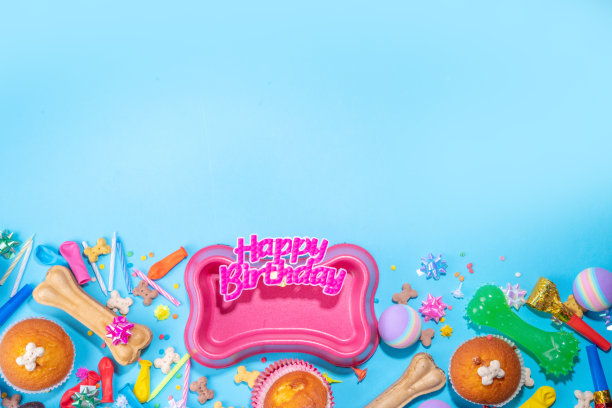 狗狗生日快乐背景图片下载