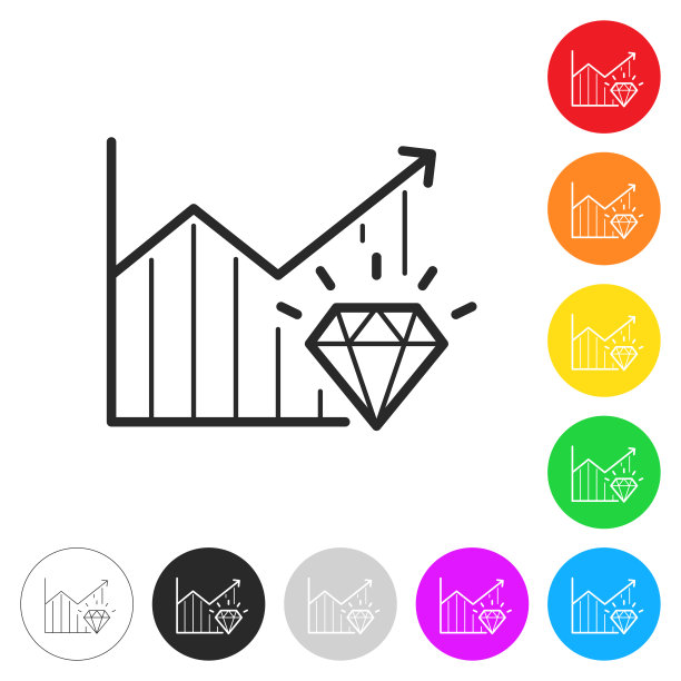 菱形生长图。彩色按钮上的图标图片下载