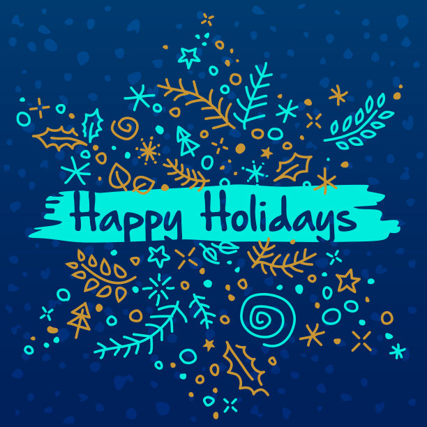 抽象的圣诞之星与涂鸦贺卡图片下载