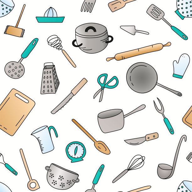 厨具无缝图案图片下载