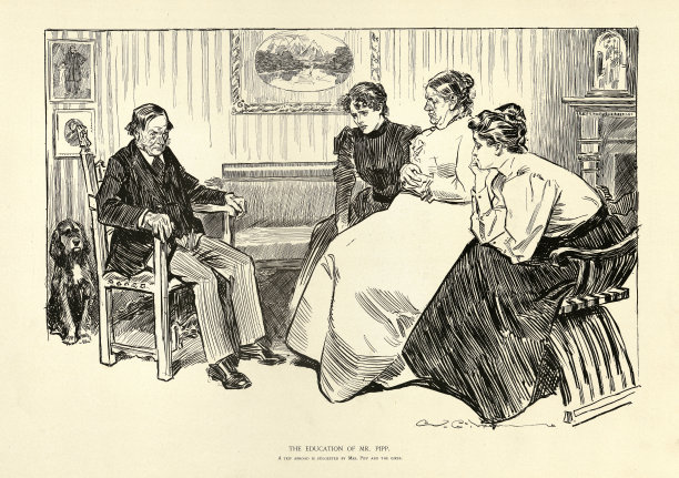 被妻子和女儿欺负的男人，要求去国外度假，维多利亚时代图片下载