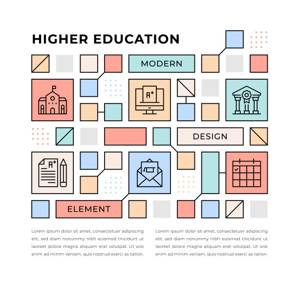 高等教育网络旗帜理念图片下载