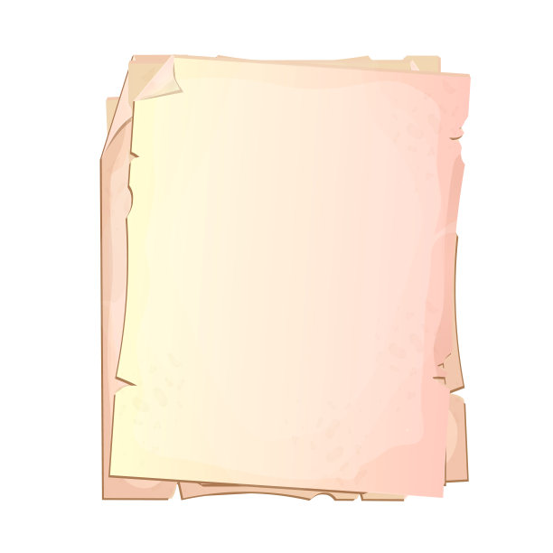 空白的纸张用于笔记，日记在白色背景上孤立的卡通风格的顶部视图。撕破的纸，剪贴簿碎片。矢量图图片下载