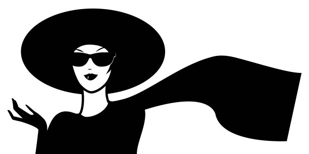 一个戴黑眼镜的时尚女孩的剪影图片下载