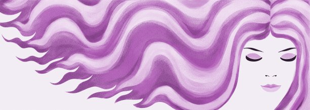 一个长直发女孩的插图肖像图片下载