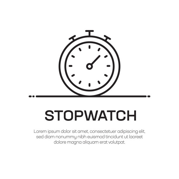 秒表矢量线图标-简单的细线图标，优质的设计元素图片下载