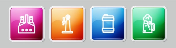 集线包装的啤酒瓶啤酒龙头金属桶图片下载