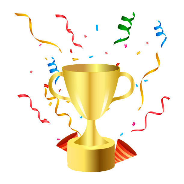 足球杯和派对元素孤立在白色图片下载