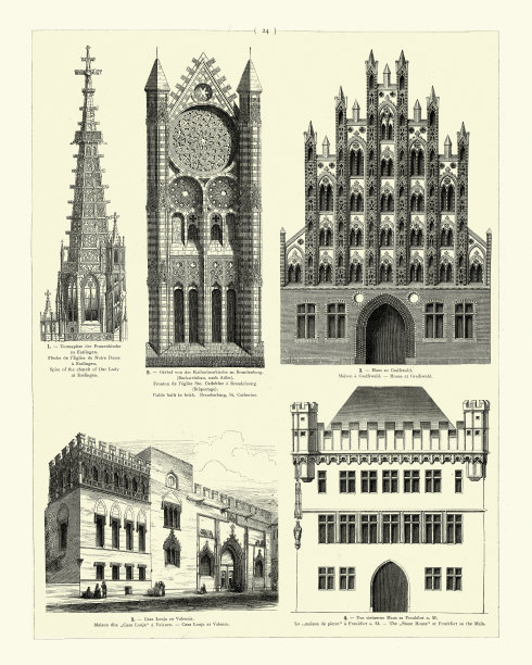 哥特式建筑，Llotja de la Seda Valencia, Stone house Frankfurt图片下载