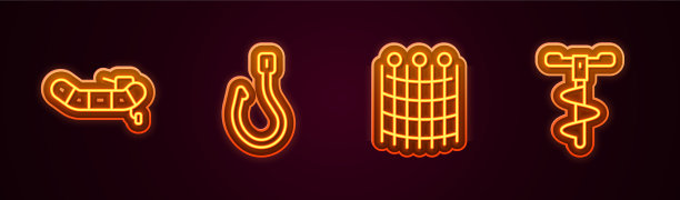 用机动鱼钩套线充气船图片下载