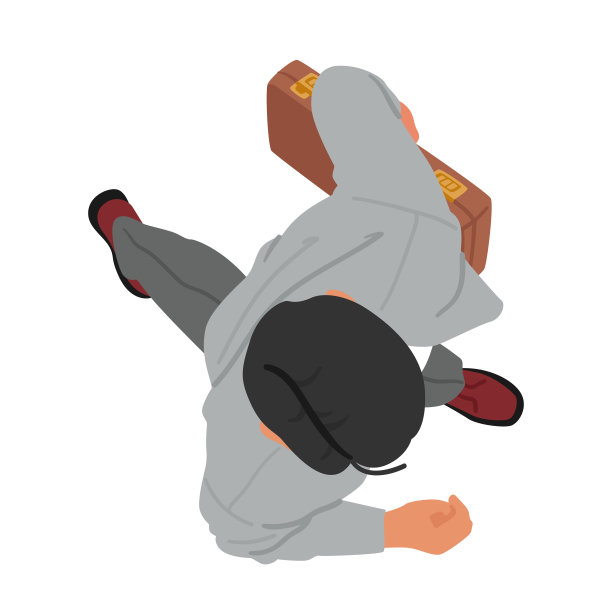 职业商人角色带着公文包走路，展示自信图片下载