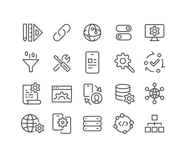 Web开发图标-经典线系列图片下载