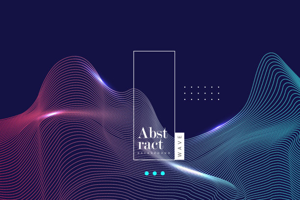 抽象的科学或技术背景。平面设计。带有粒子的网络图。3 d网格表面。图片下载