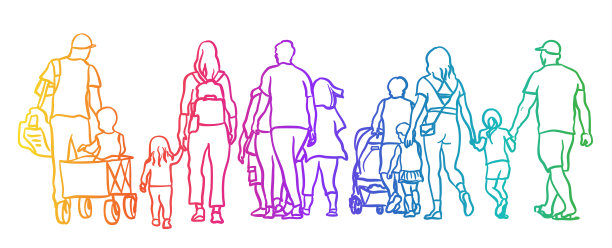 夏日人群，彩虹图片下载