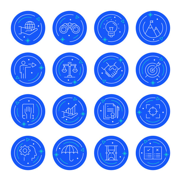 一组核心价值相关的线图标。可编辑的中风。简单的轮廓图标。图片下载