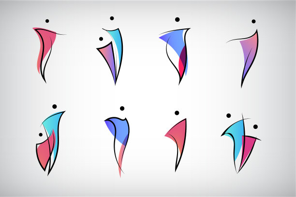 设定人体logo，人形线性图片下载