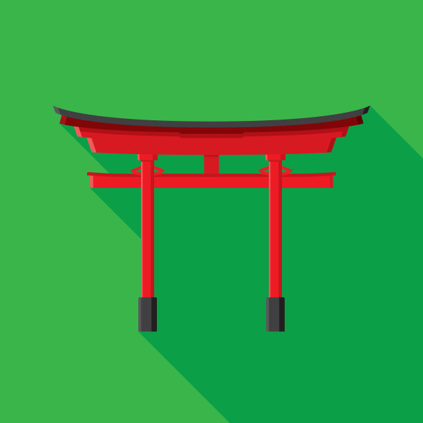 日本拱门图标平面广场图片下载