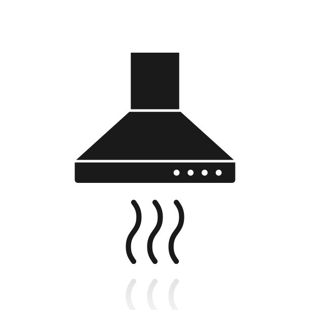 厨房罩。白色背景上反射的图标图片下载