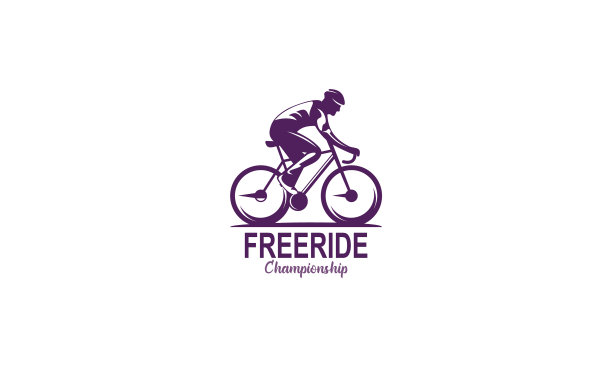 详细的自行车自行车标志模板图片下载