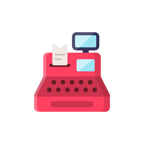 收银机平面图标。像素完美。移动和网络。图片下载