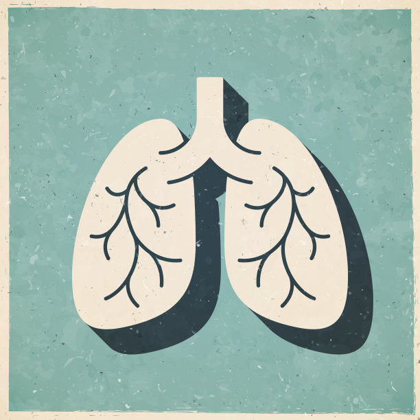 肺。复古风格的图标-旧的纹理纸图片下载