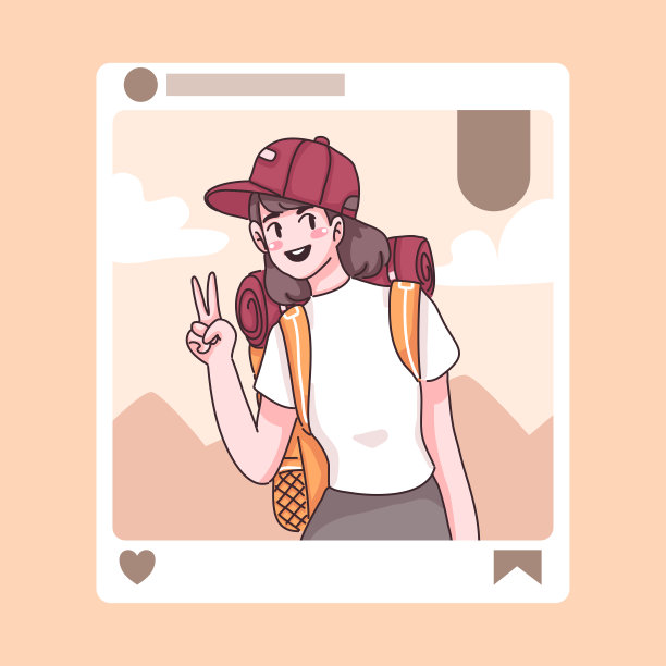 少年旅行者卡通人物矢量图片下载