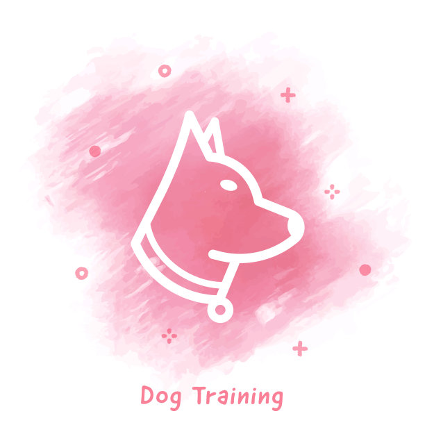 狗训练图标水彩背景图片下载