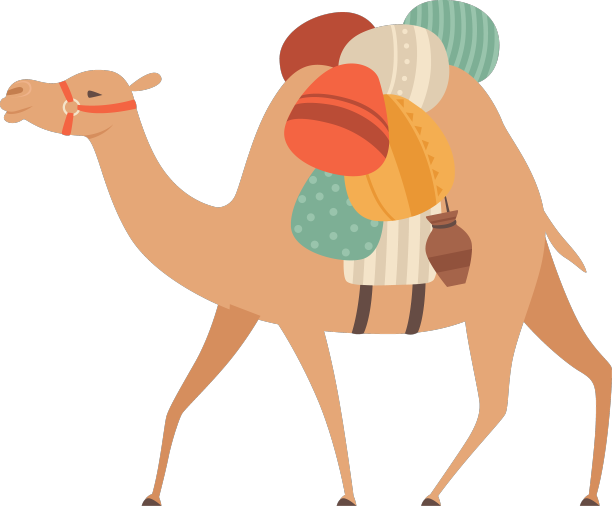 骆驼带笼头和马鞍的沙漠动物图片下载