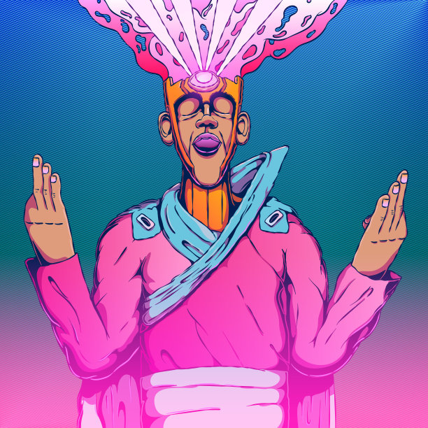 概念字符向量插图-沉思的神谕。图片下载