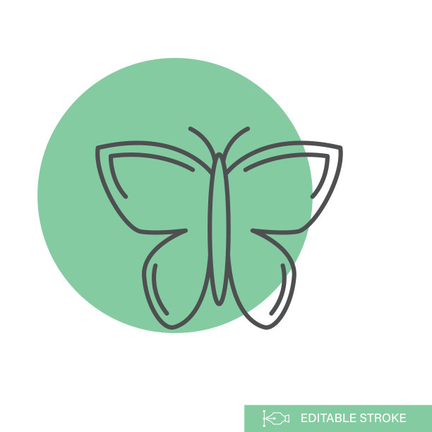 蝴蝶-环境细线图标图片下载