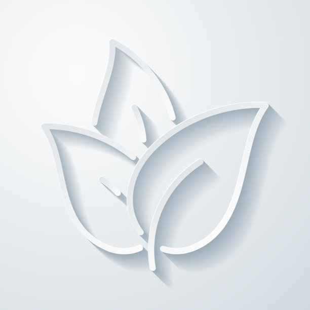 茶叶。在空白背景上具有剪纸效果的图标图片下载