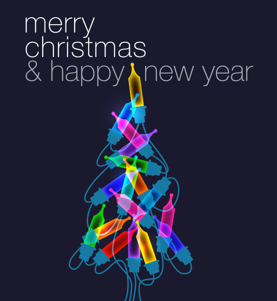 圣诞树彩灯图片下载