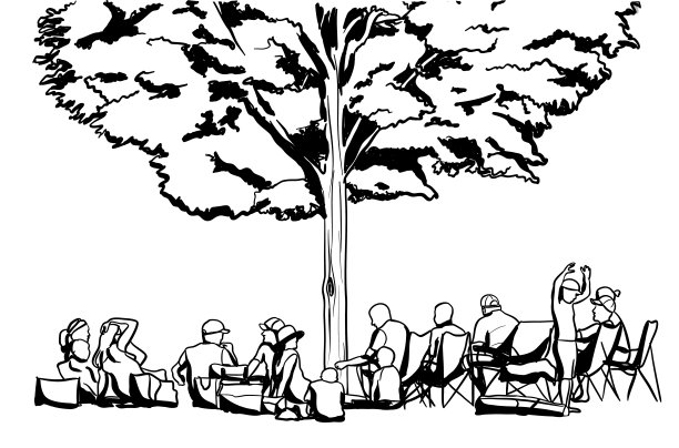 家庭野餐在阴凉处图片下载