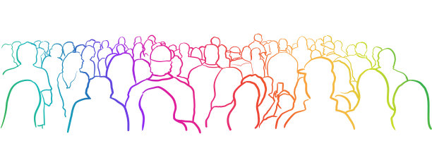 人群中的彩虹图片下载