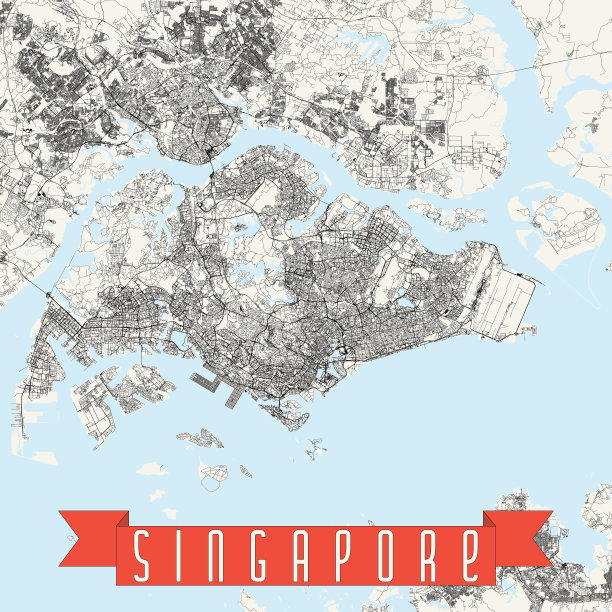 新加坡矢量地图图片下载
