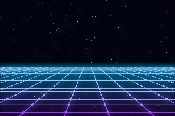 80年代复古科幻未来主义景观抽象背景图片下载