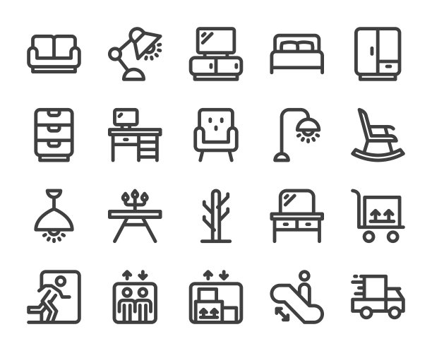 家具插座-粗线图标图片下载