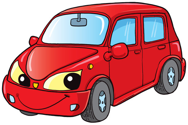 微笑的红色汽车图片下载