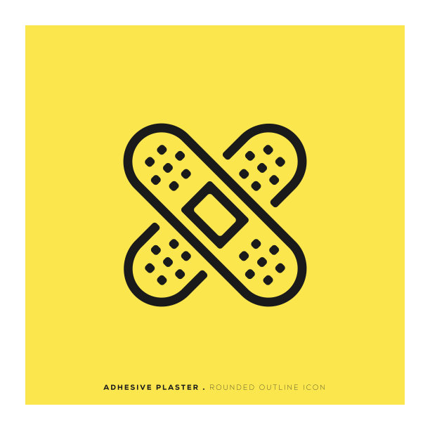 膏药圆形线图标图片下载