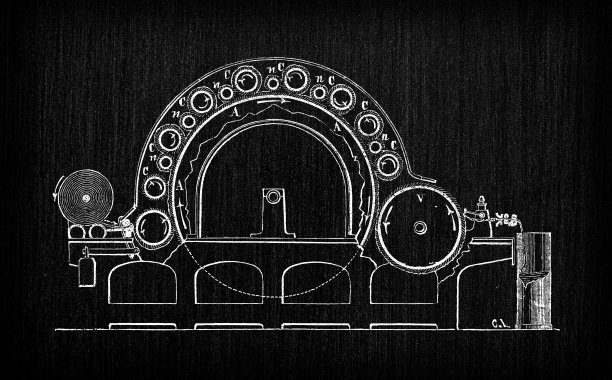 仿古插图雕刻制造业:纺织业图片下载