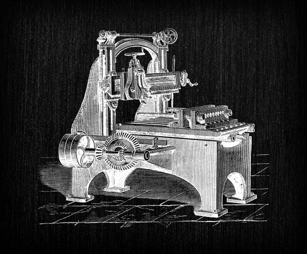 古玩插图雕刻制造行业:刨床图片下载