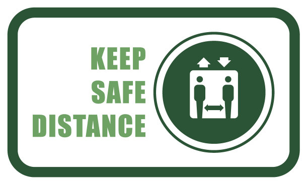 电梯中的社交距离标志图片下载