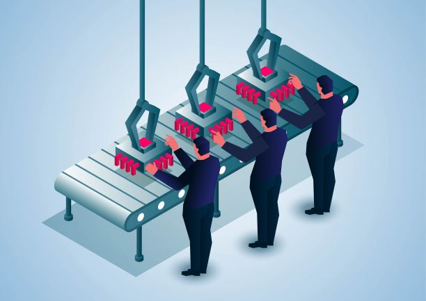 智能机械厂电子芯片装配线，芯片短缺及生产，全球电子芯片供应图片下载