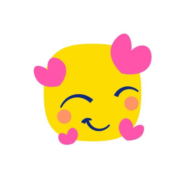 表情符号可爱的立方体形状设计图片下载