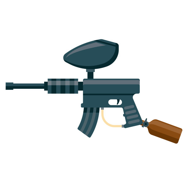 透明背景上的彩弹枪图标图片下载