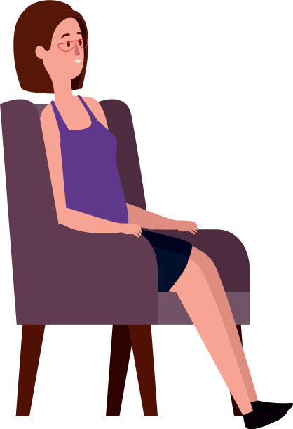 优雅的女商人坐在沙发上图片下载