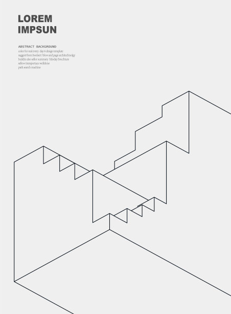 几何极简主义三维线条结构图案小册子覆盖图片下载
