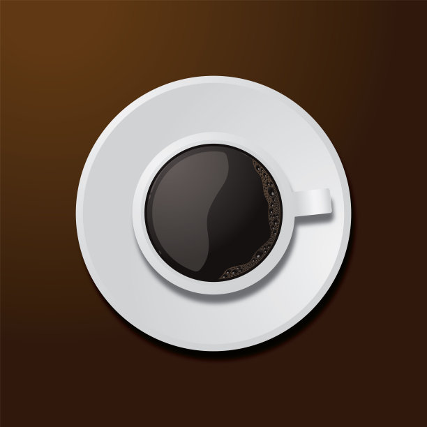 逼真的咖啡杯矢量插图上方视图图片下载